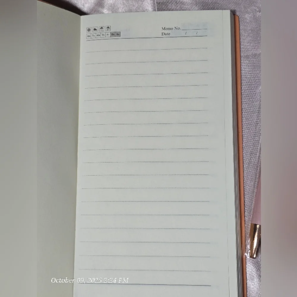light cream Journal with matching pink stylus pen nip